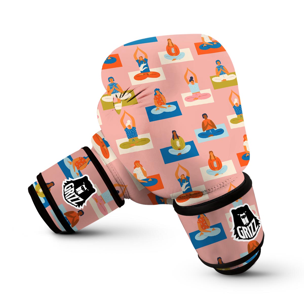 Meditation Yoga Pattern Print Boxing Gloves-grizzshop