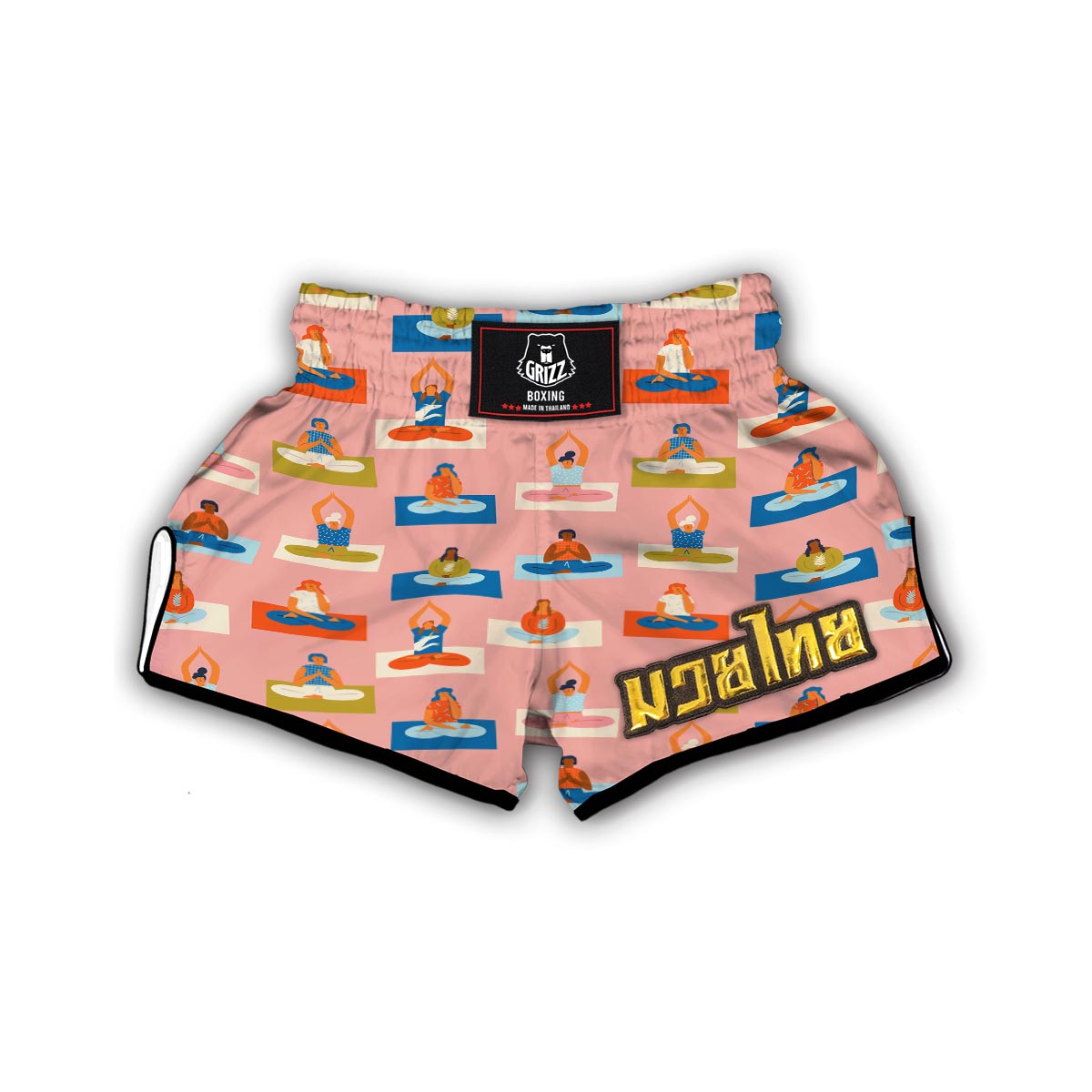 Meditation Yoga Pattern Print Muay Thai Boxing Shorts-grizzshop