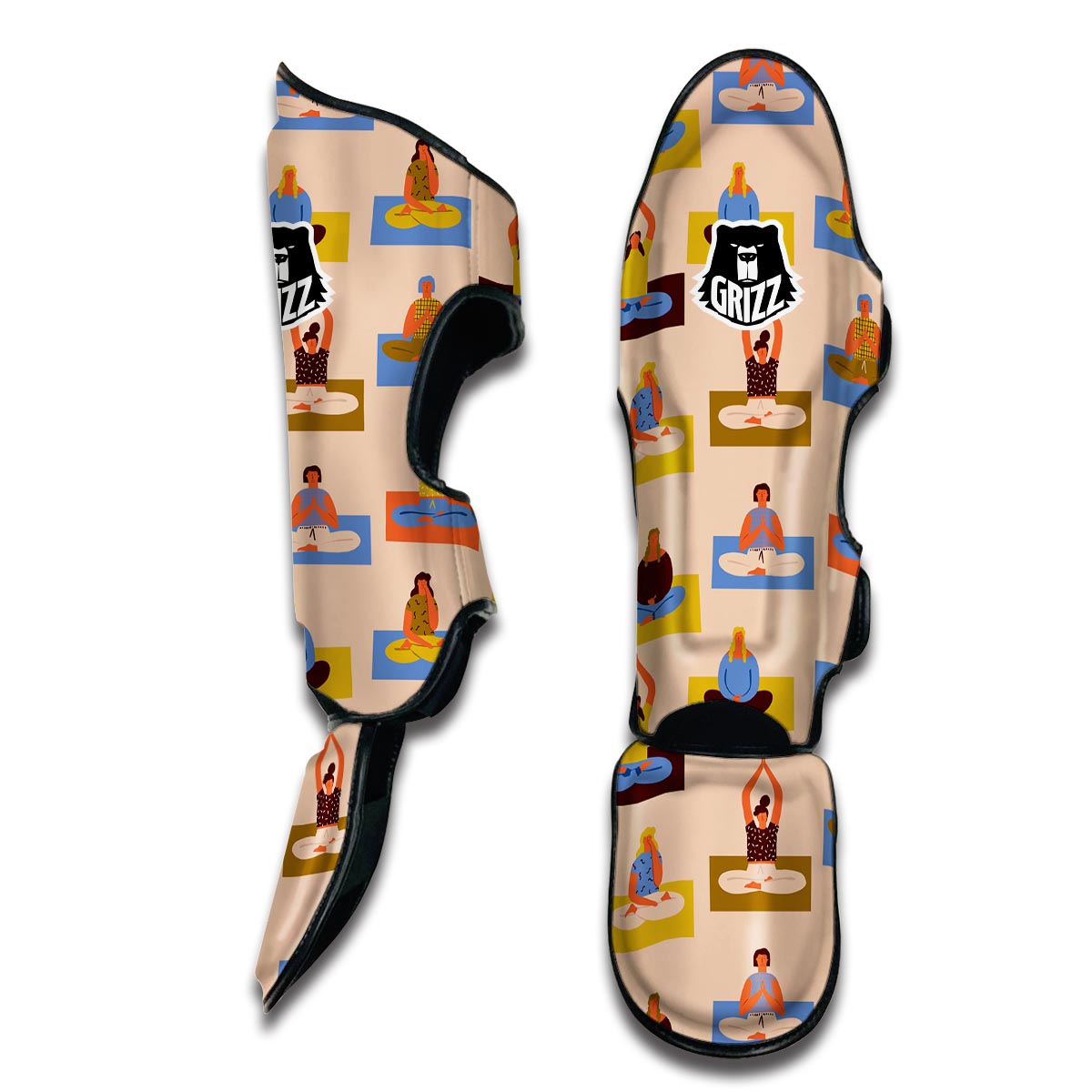 Meditation Yoga Print Pattern Muay Thai Shin Guards-grizzshop