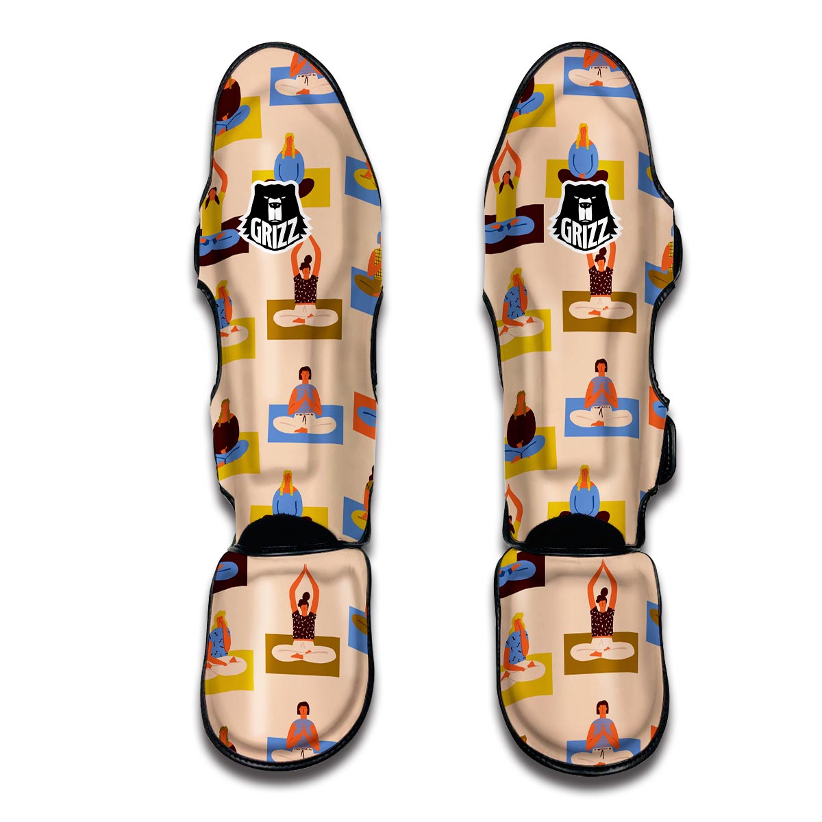 Meditation Yoga Print Pattern Muay Thai Shin Guards-grizzshop