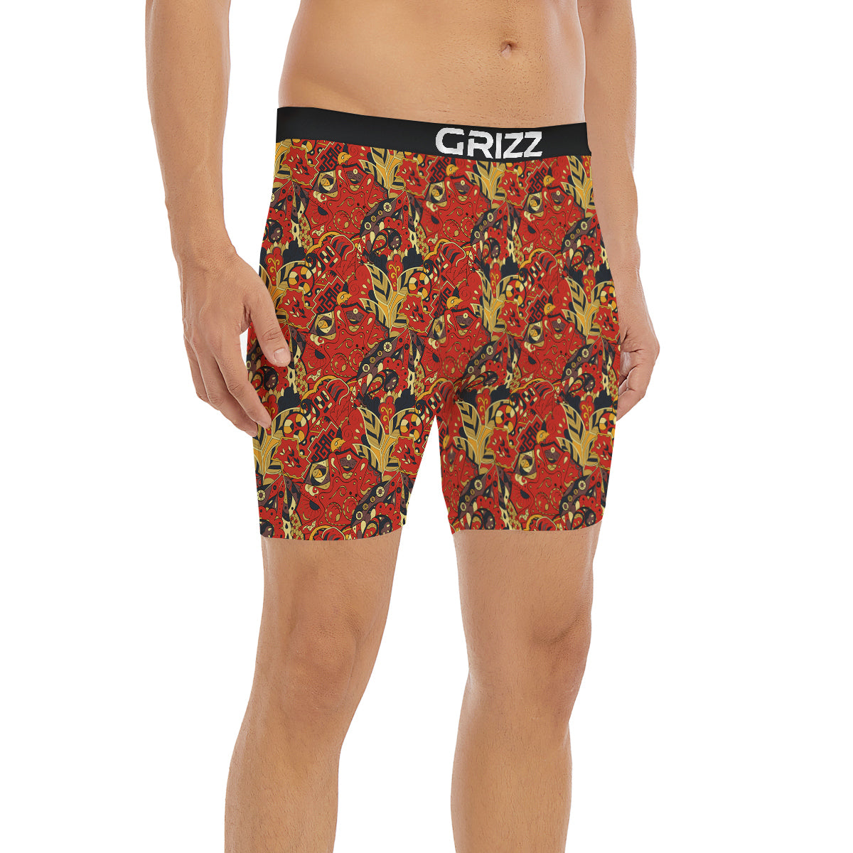 Mehndi Ethnic Doodle Print Pattern Boxer Briefs-grizzshop