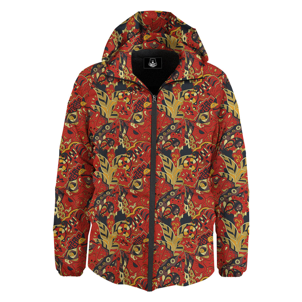 Mehndi Ethnic Doodle Print Pattern Down Jacket-grizzshop