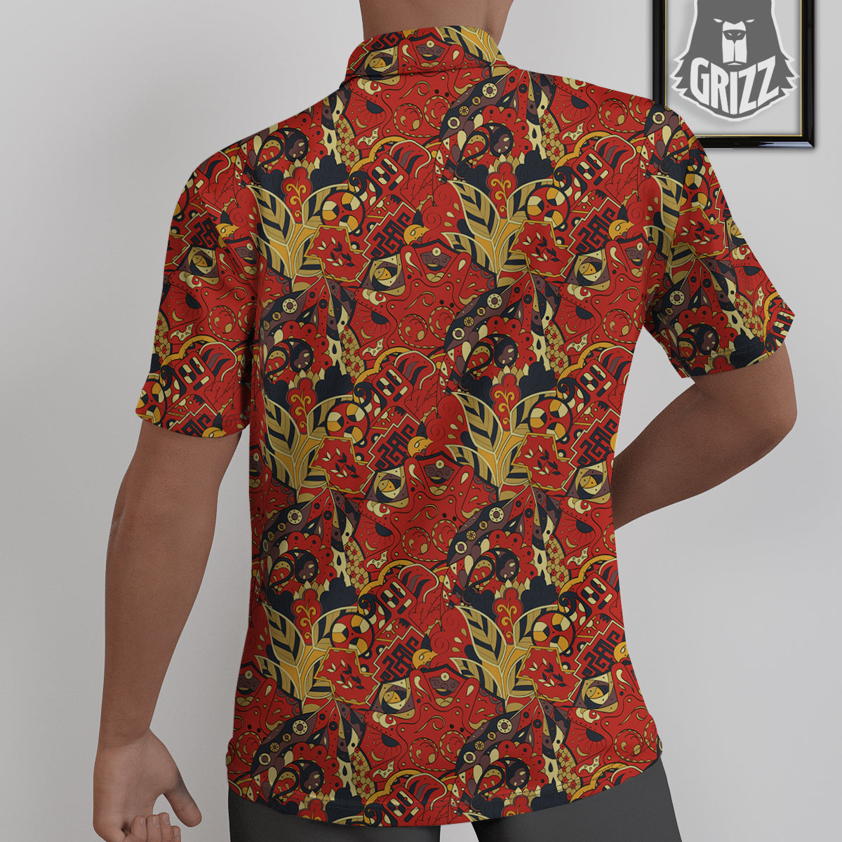 Mehndi Ethnic Doodle Print Pattern Untucked Shirts-grizzshop