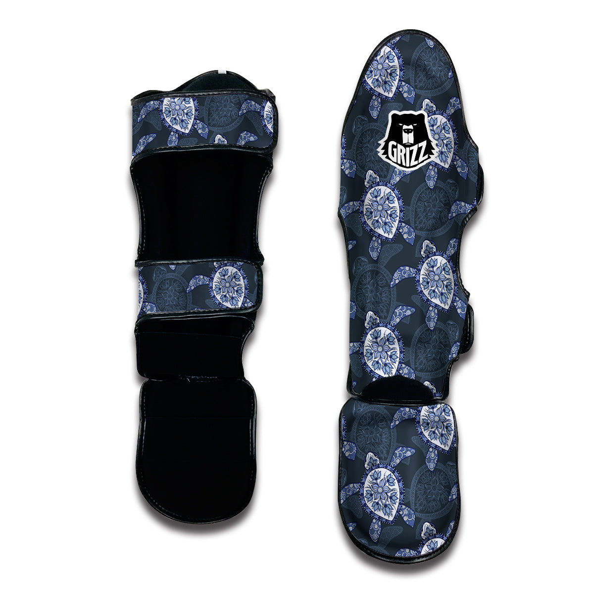 Mehndi Turtle Muay Thai Shin Guards-grizzshop