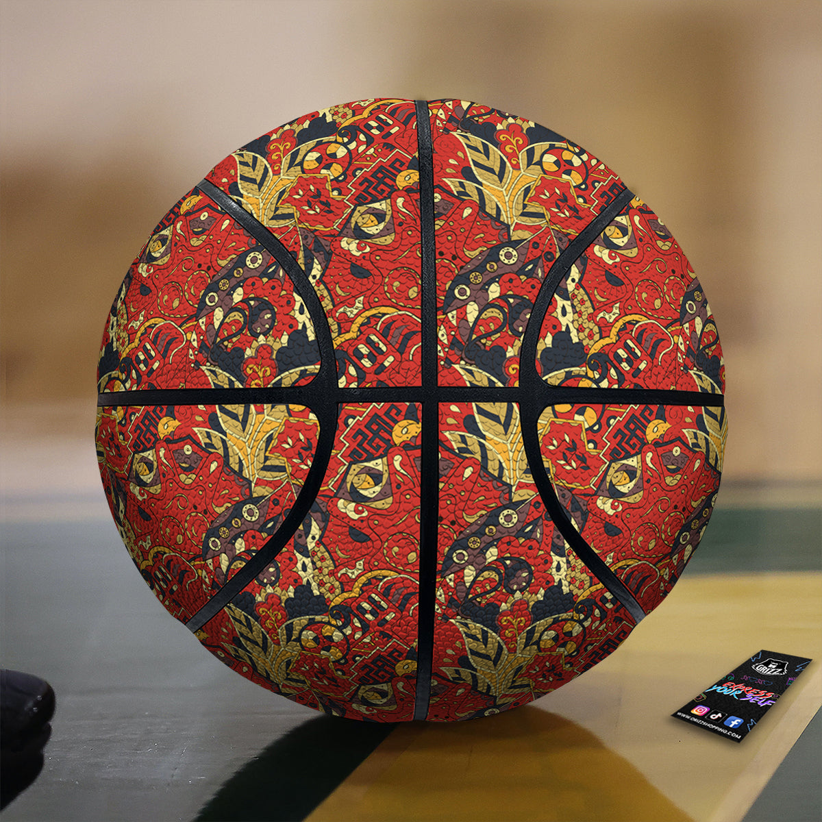 Mehndi Ethnic Doodle Print Pattern Basketball