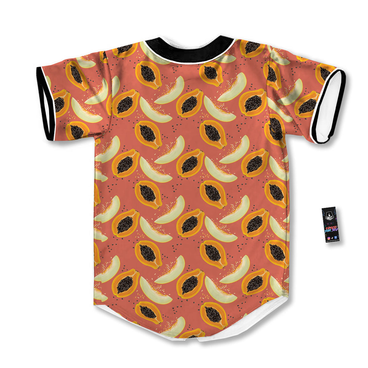 Melon And Papaya Print Pattern Baseball Jersey-grizzshop