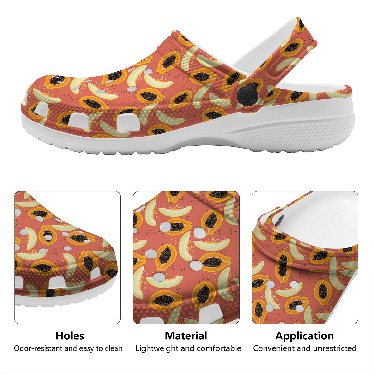 Melon And Papaya Print Pattern Clog-grizzshop