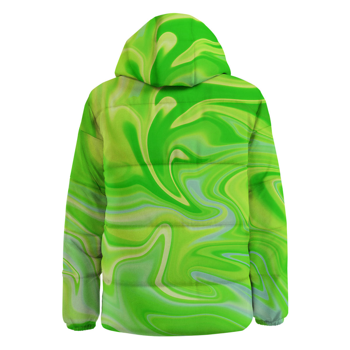 Melt Acid Green Print Down Jacket-grizzshop