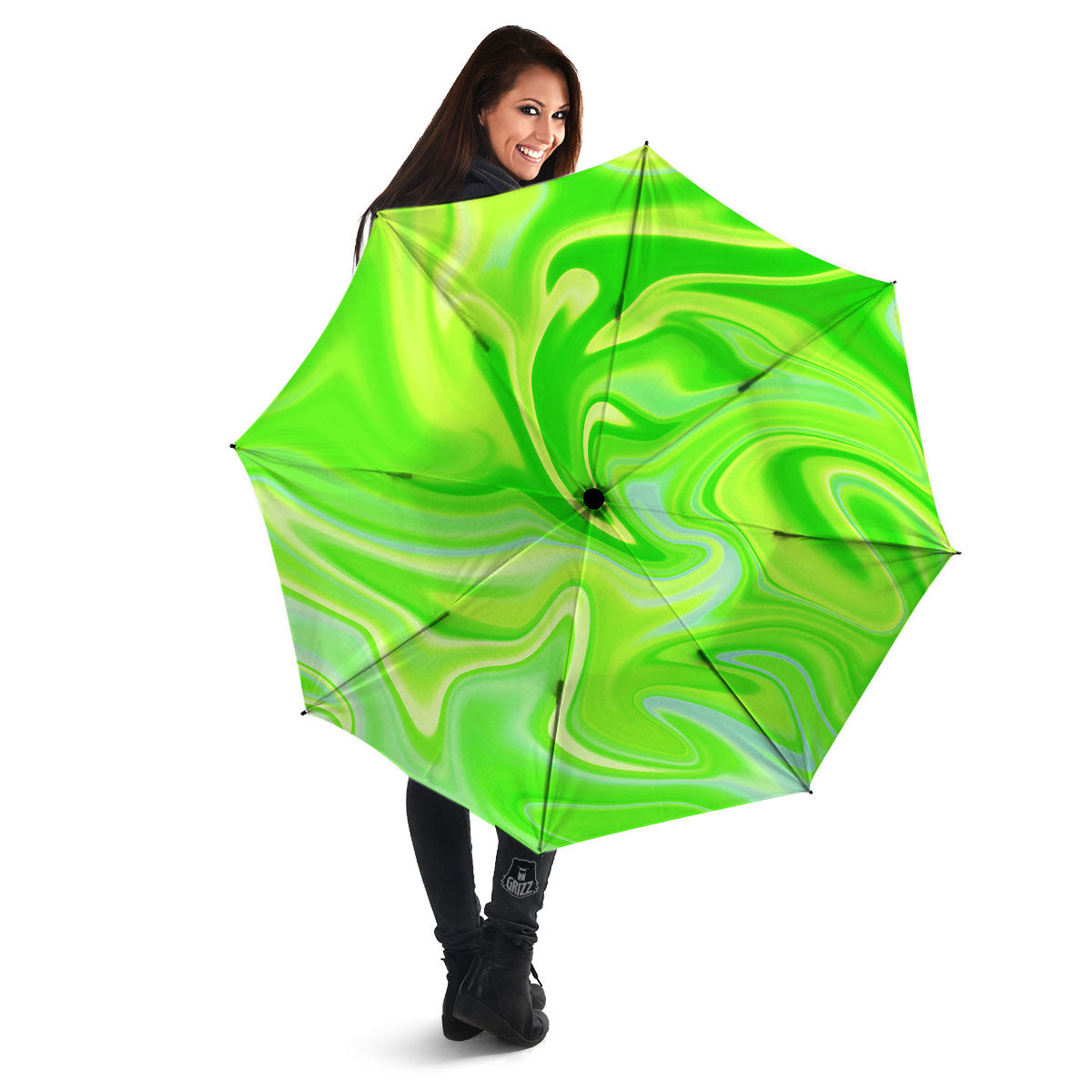 Melt Acid Green Print Umbrella-grizzshop