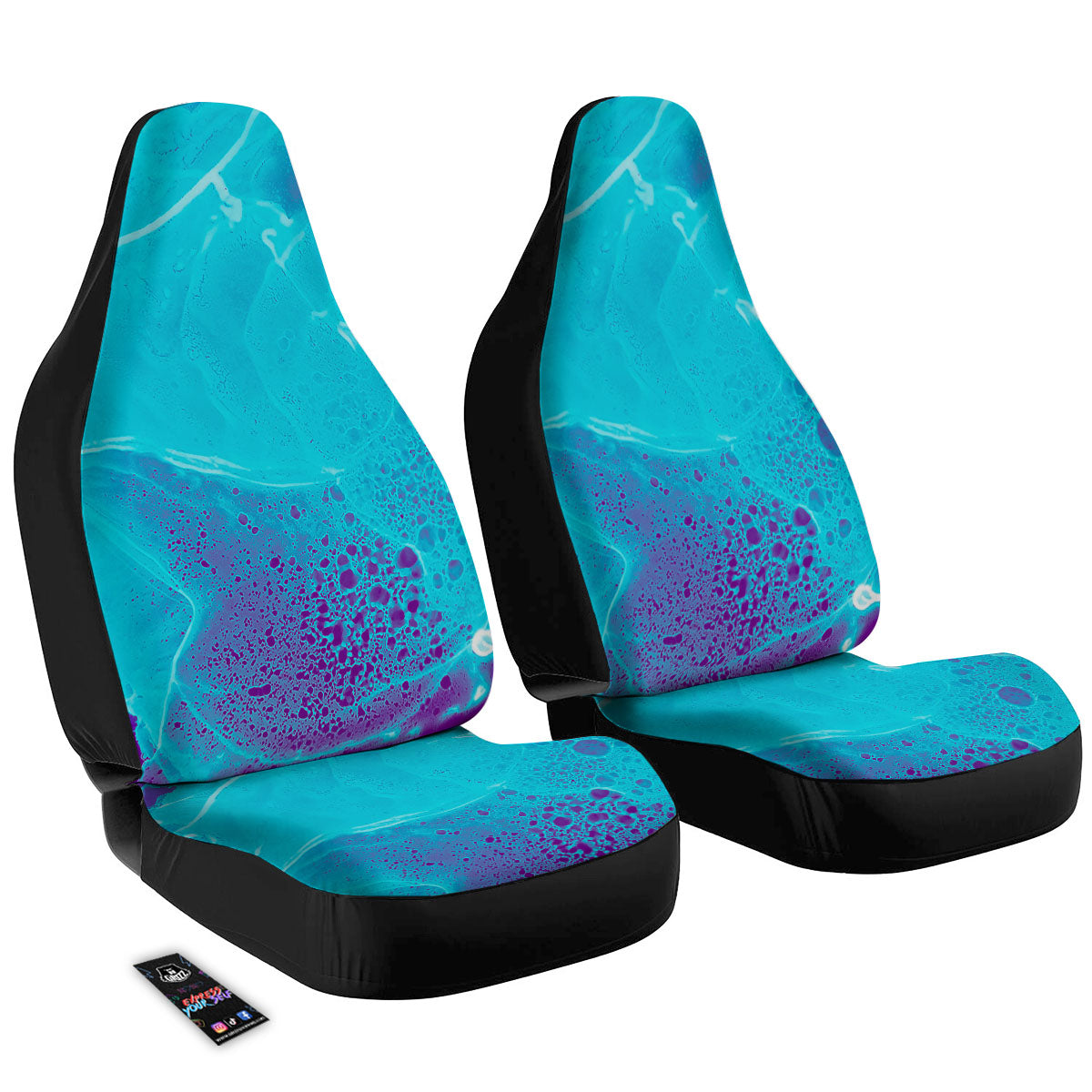 Melt Acid Turquoise Print Car Seat Covers-grizzshop