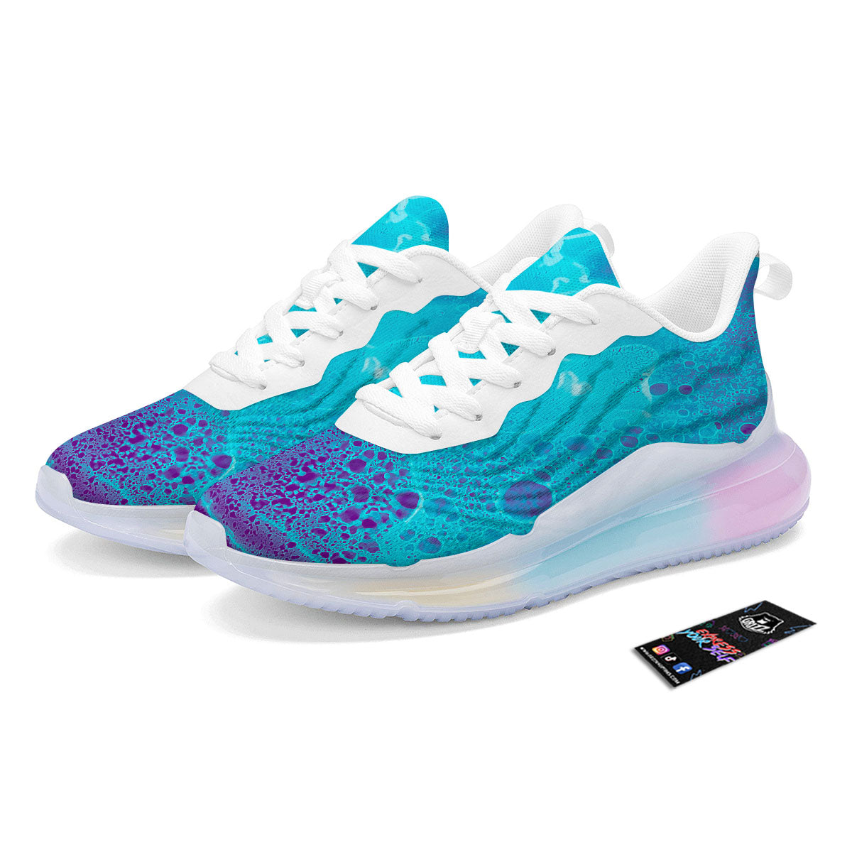 Melt Acid Turquoise Print Running Sneakers-grizzshop