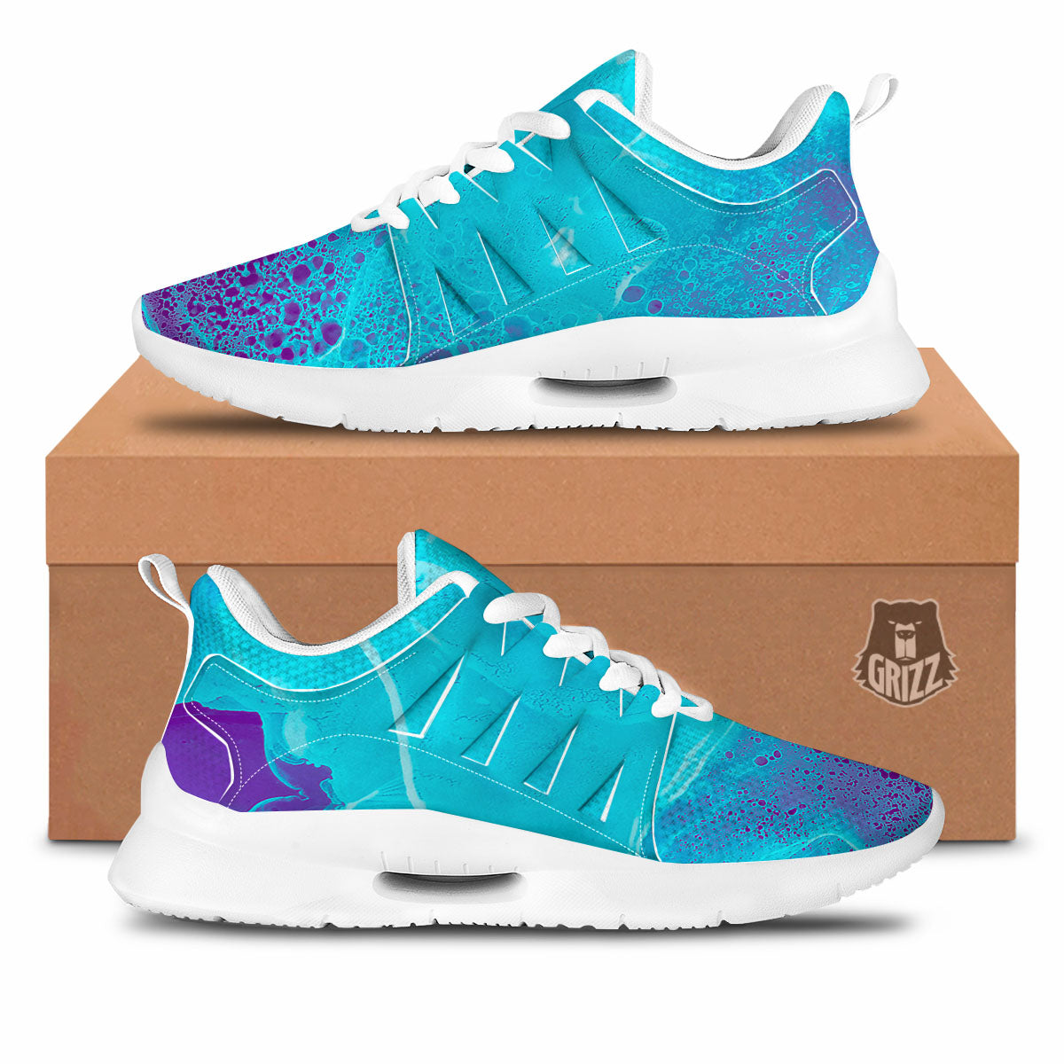 Melt Acid Turquoise Print Tennis Shoes-grizzshop
