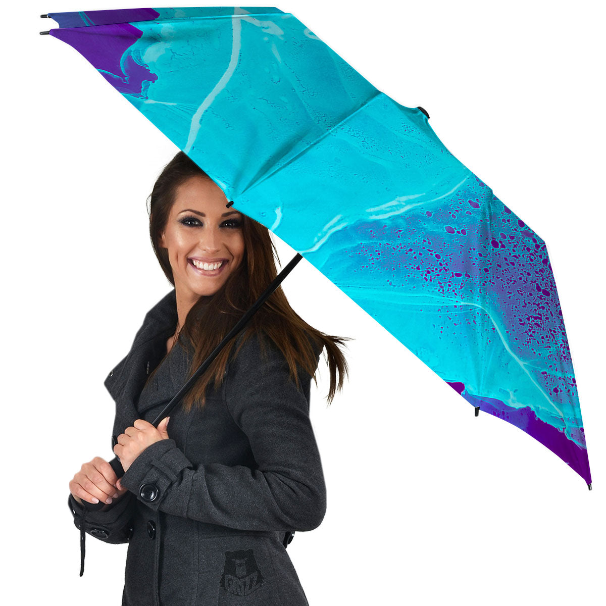 Melt Acid Turquoise Print Umbrella-grizzshop