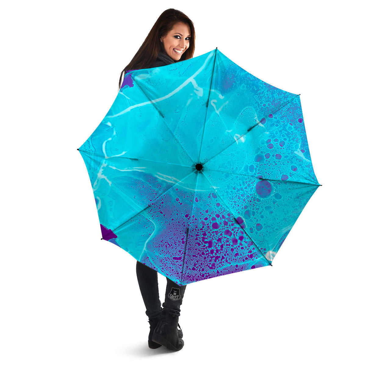 Melt Acid Turquoise Print Umbrella-grizzshop