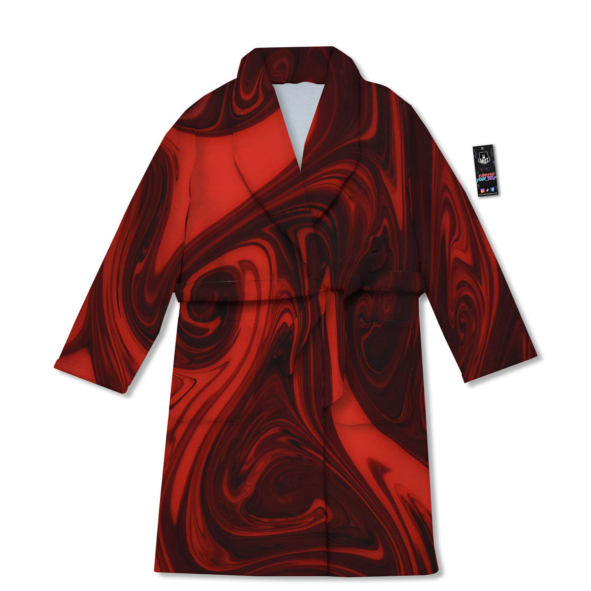 Melt Red Acid Print Bathrobe-grizzshop
