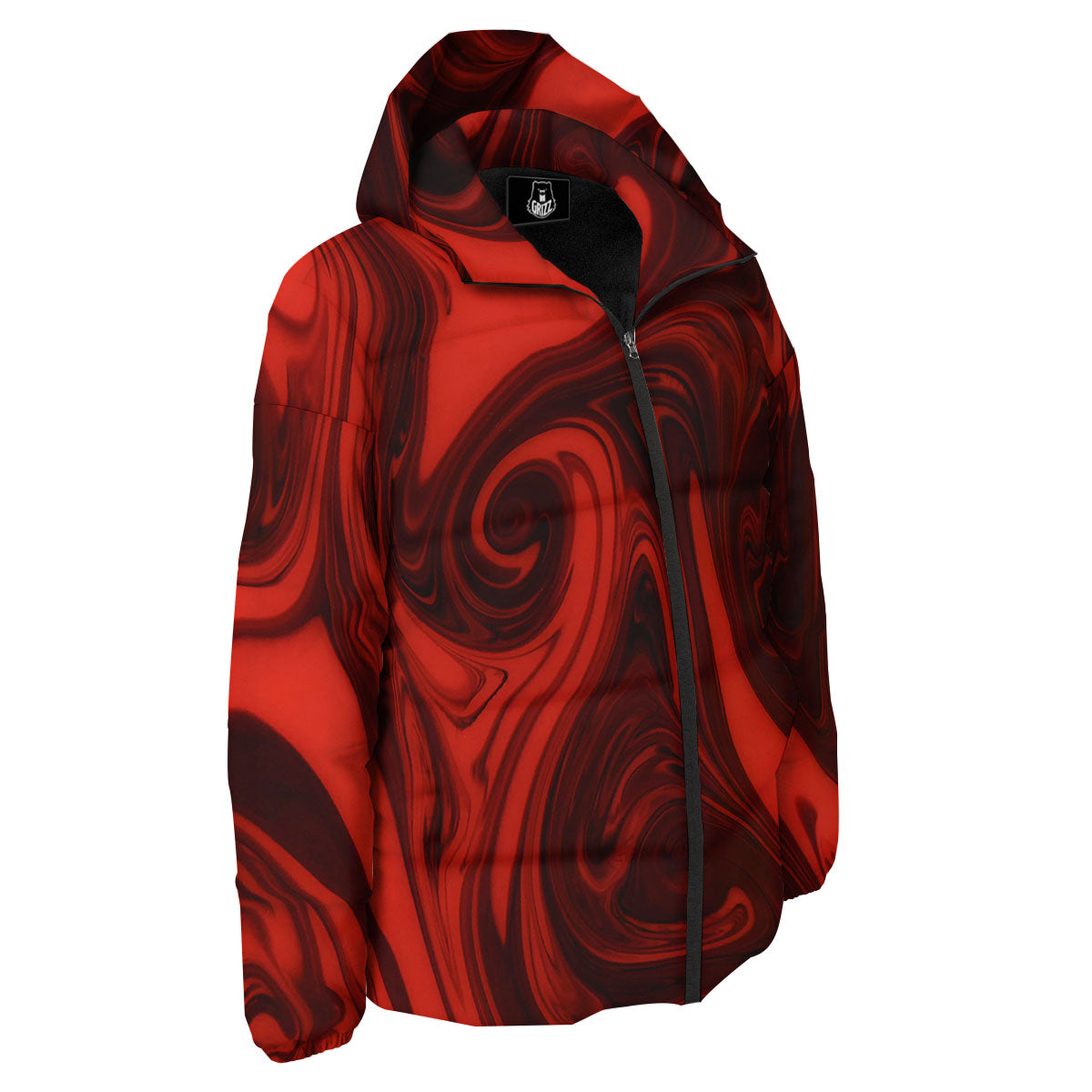 Melt Red Acid Print Down Jacket-grizzshop