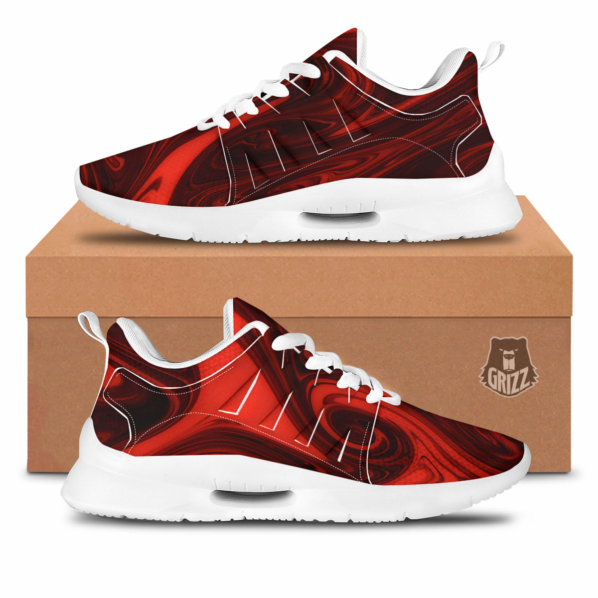 Melt Red Acid Print Tennis Shoes-grizzshop