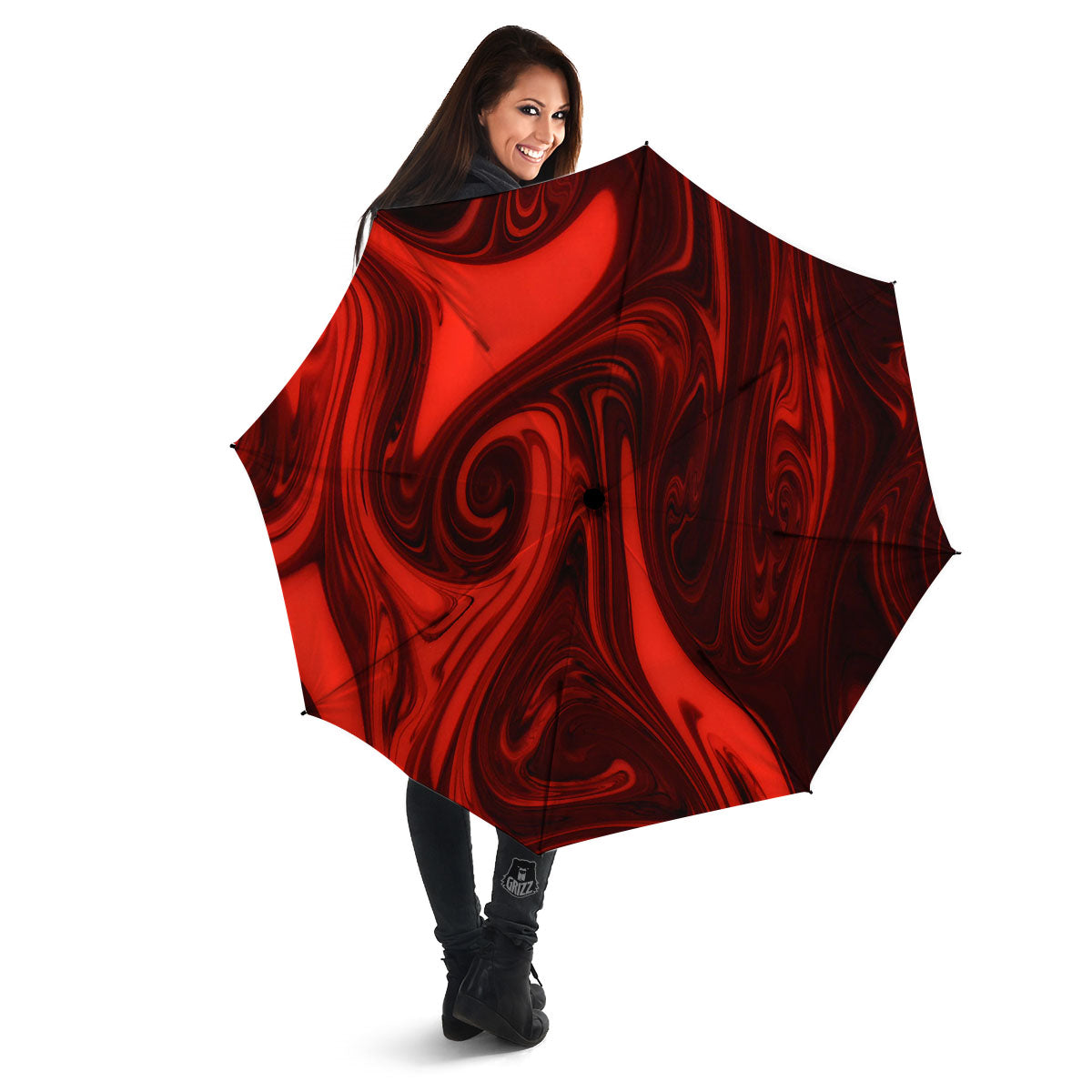 Melt Red Acid Print Umbrella-grizzshop