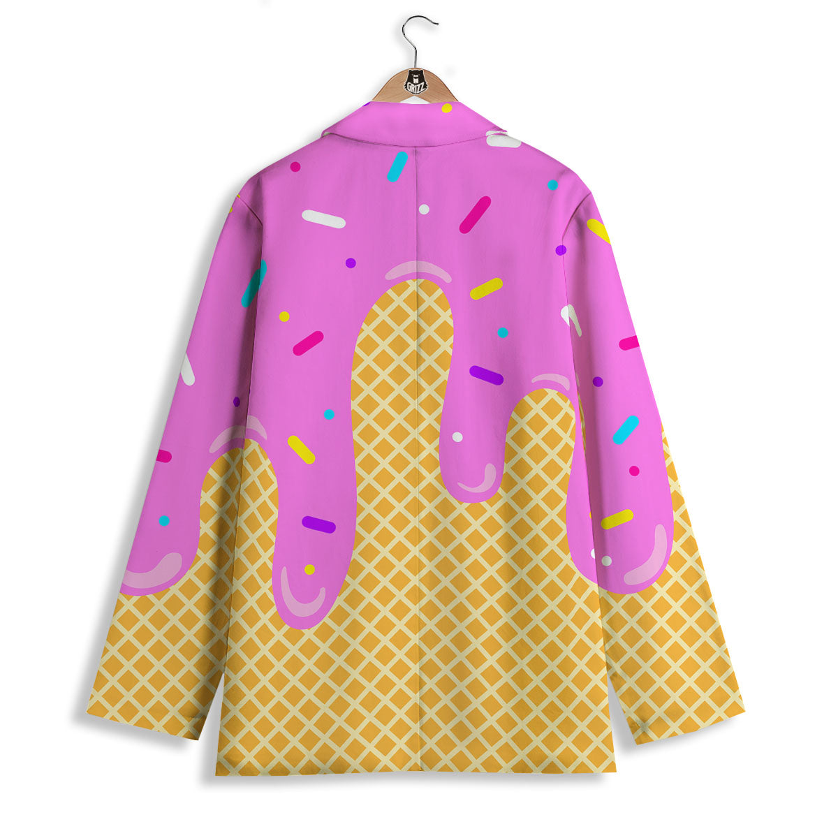 Melted Ice Cream Pink Print Women's Blazer-grizzshop