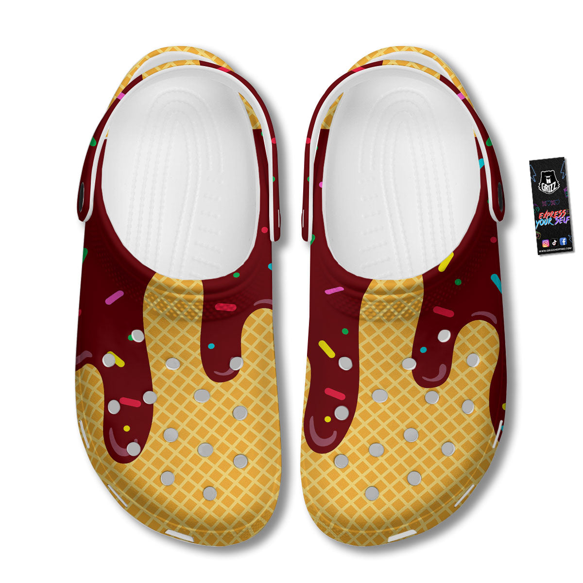Melted Ice Cream Print Clog-grizzshop