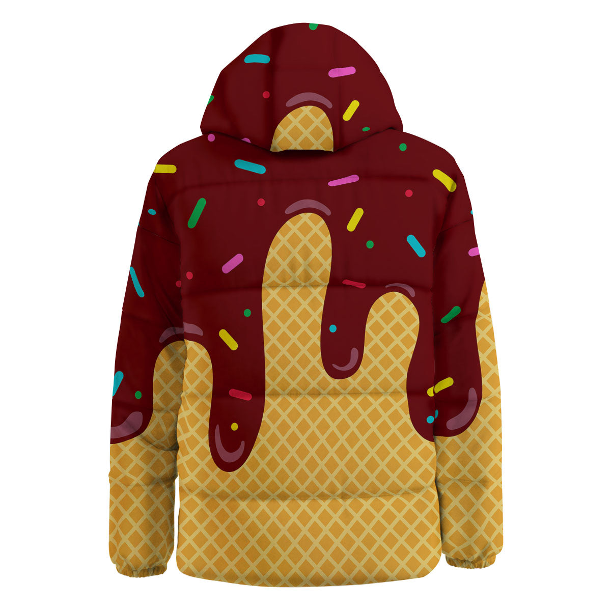 Melted Ice Cream Print Down Jacket-grizzshop