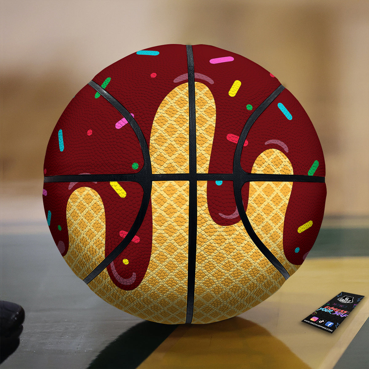 Melted Ice Cream Print Pattern Basketball