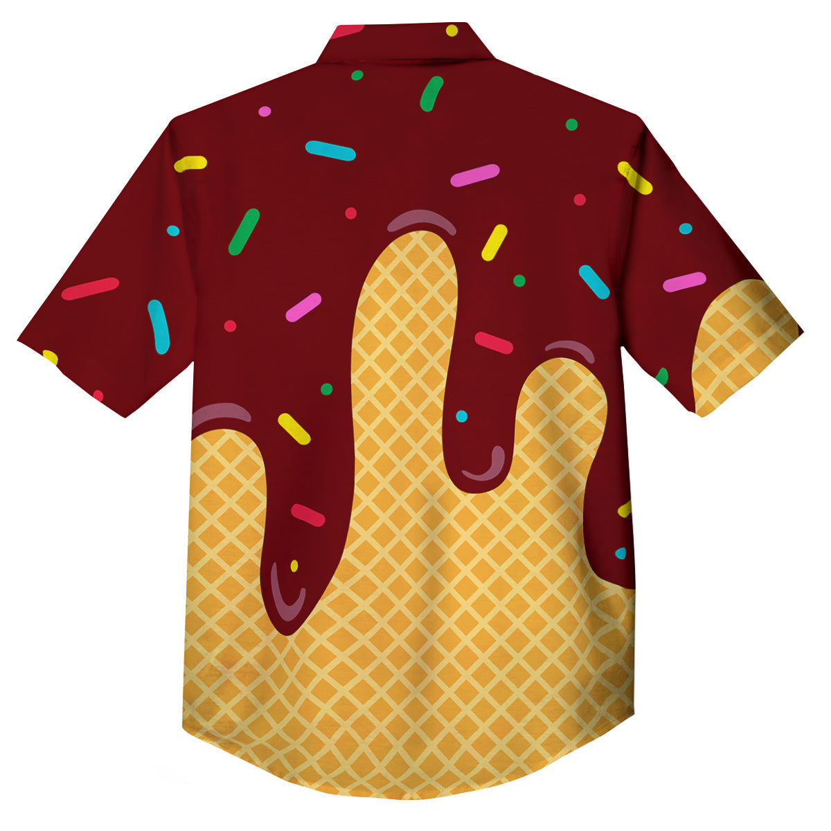 Melted Ice Cream Print Pattern Button Up Shirt-grizzshop
