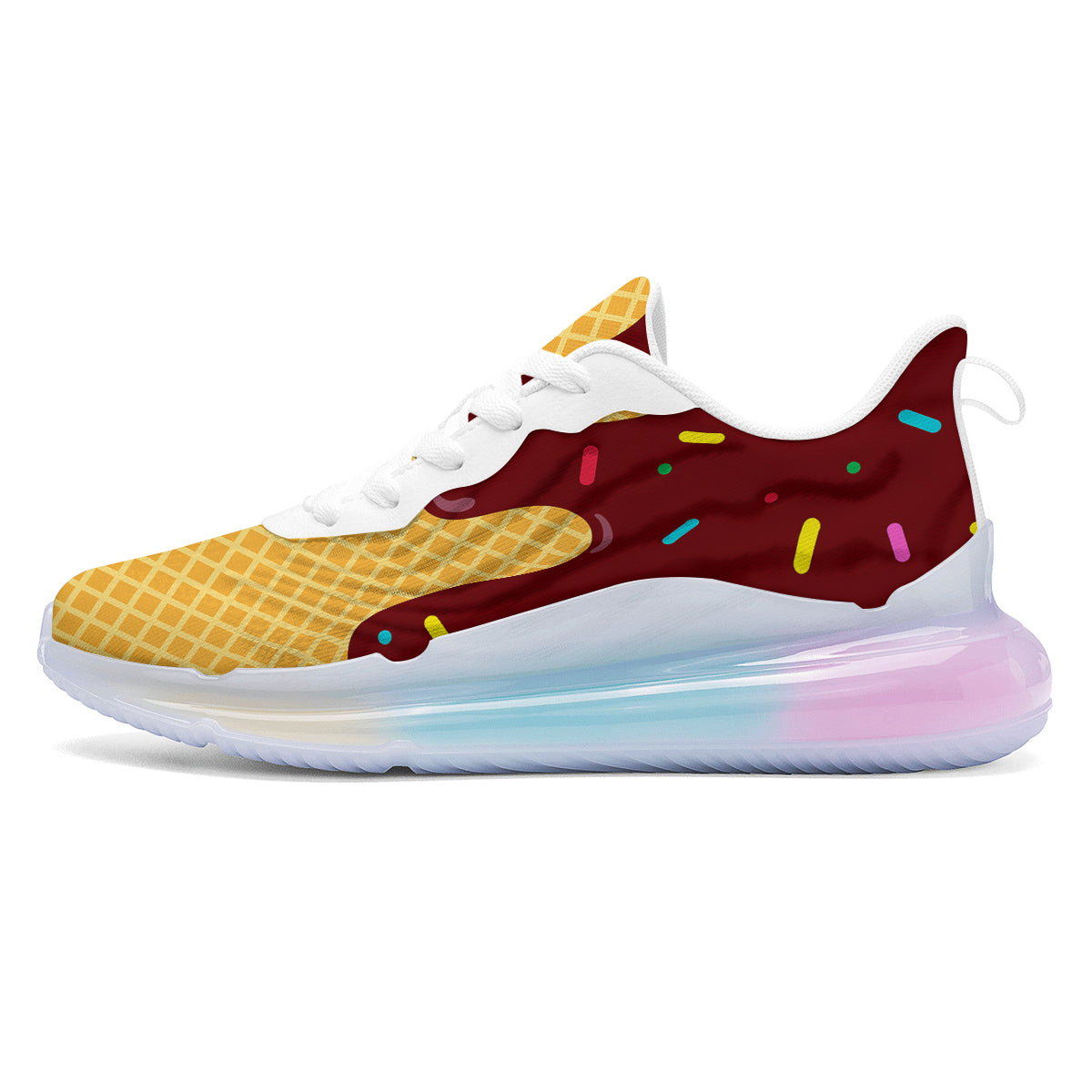 Melted Ice Cream Print Pattern Running Sneakers-grizzshop