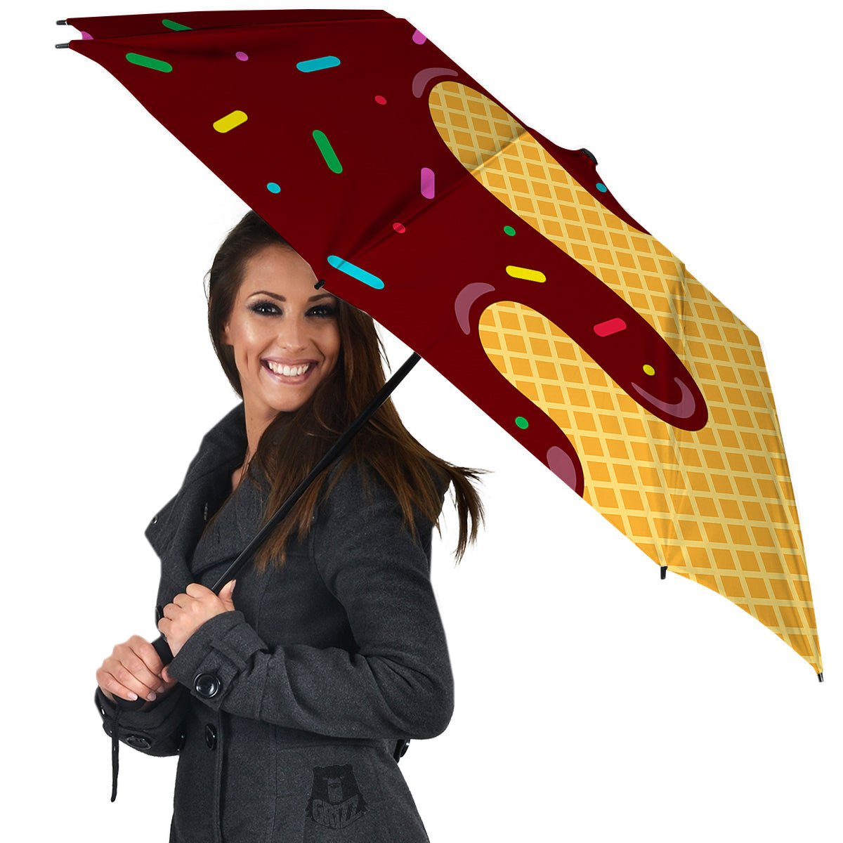 Melted Ice Cream Print Pattern Umbrella-grizzshop