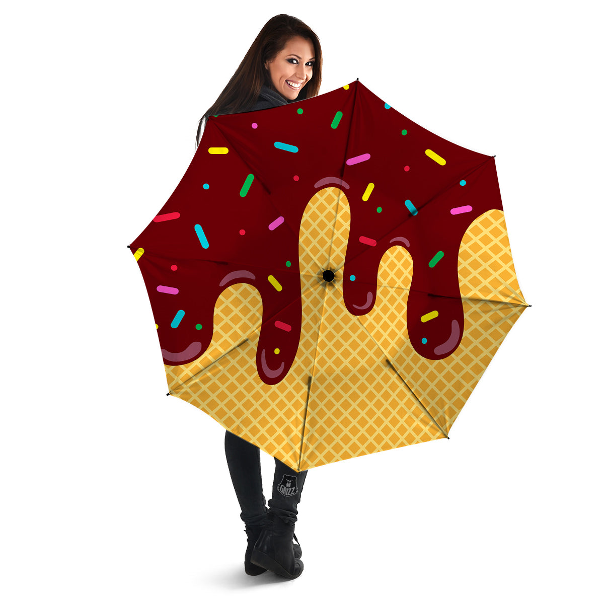 Melted Ice Cream Print Pattern Umbrella-grizzshop