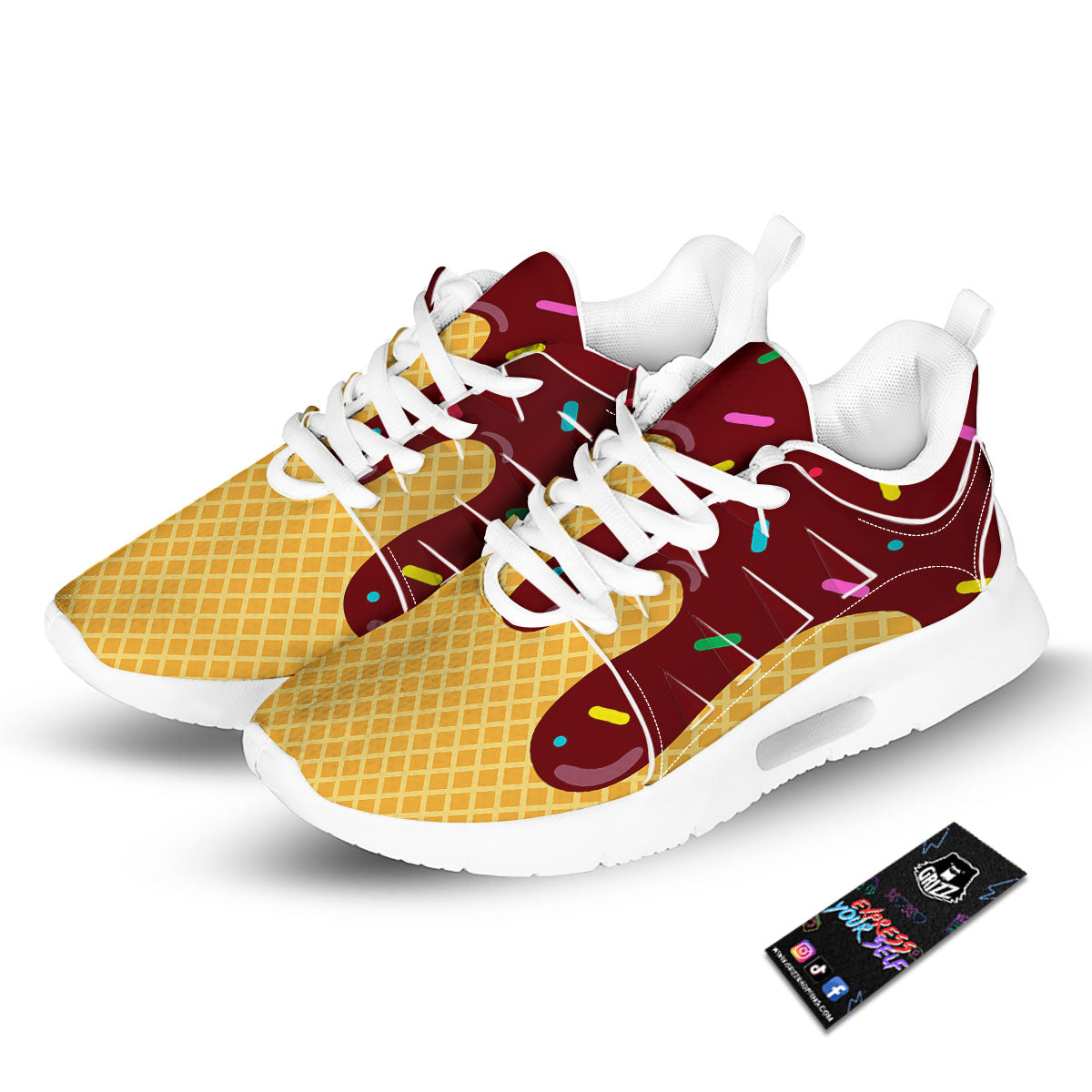 Melted Ice Cream Print Tennis Shoes-grizzshop
