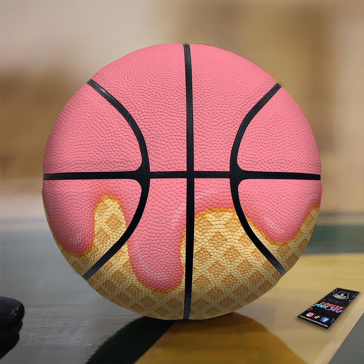 Melted Strawberry Ice Cream Print Basketball