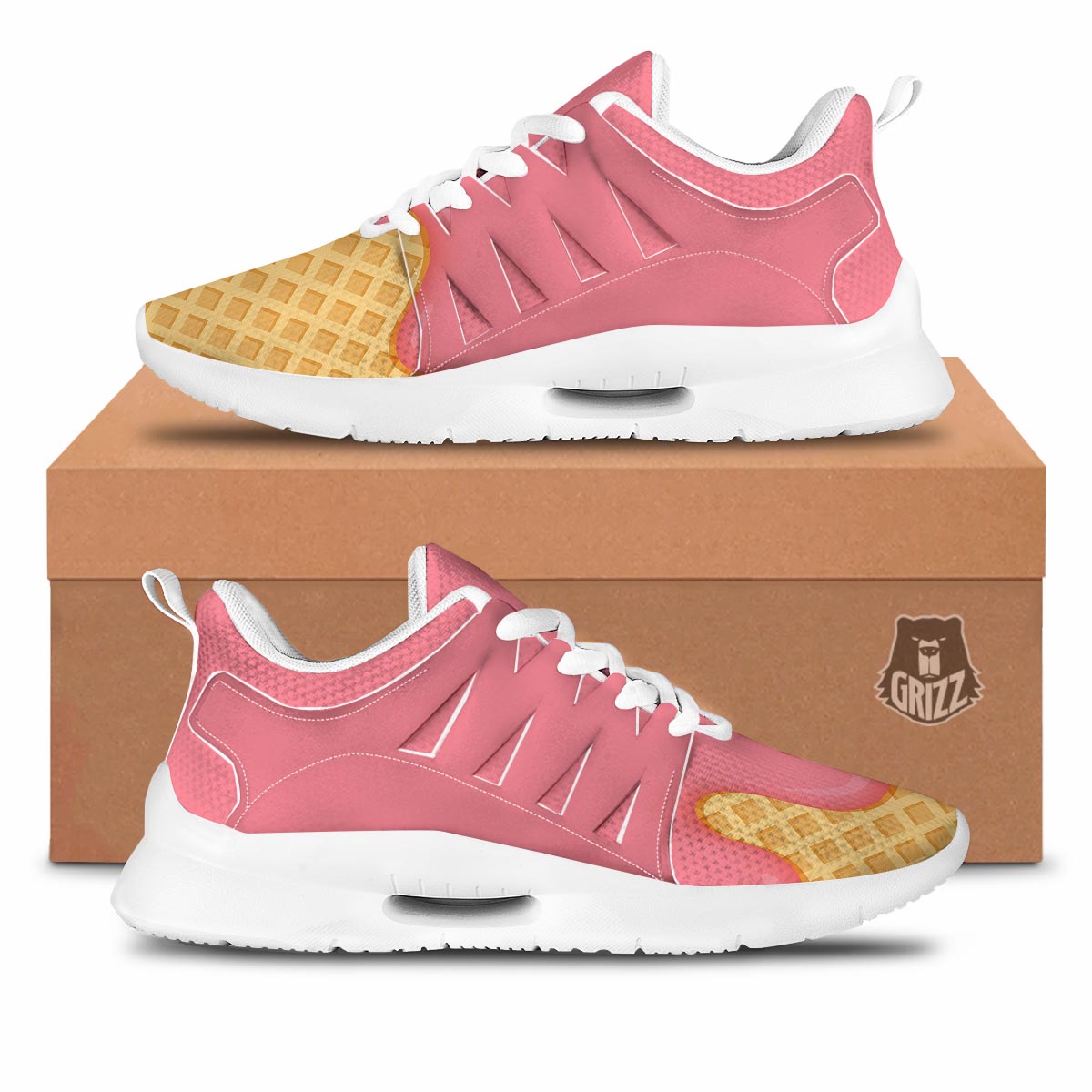 Melted Strawberry Ice Cream Print Tennis Shoes-grizzshop