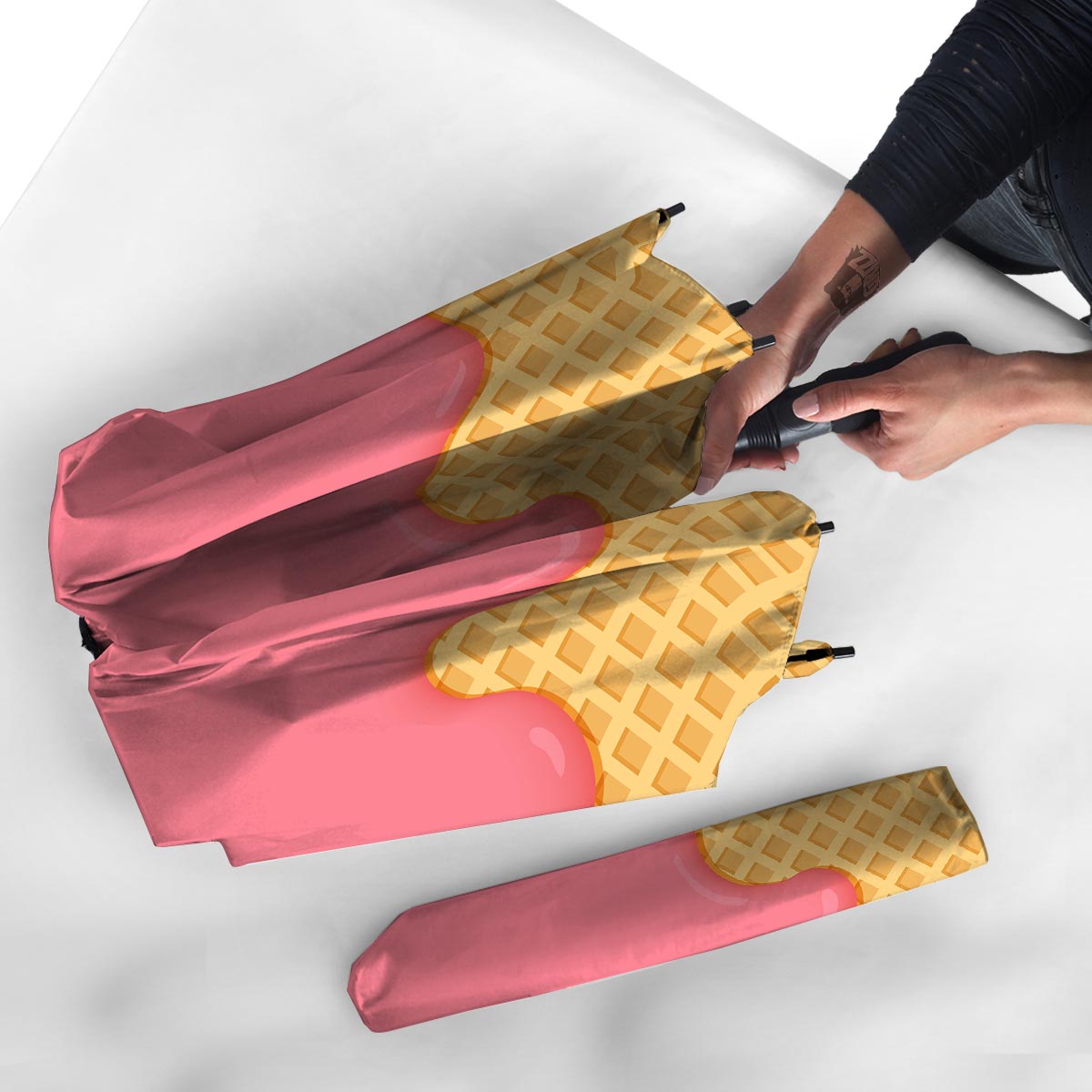 Melted Strawberry Ice Cream Print Umbrella-grizzshop