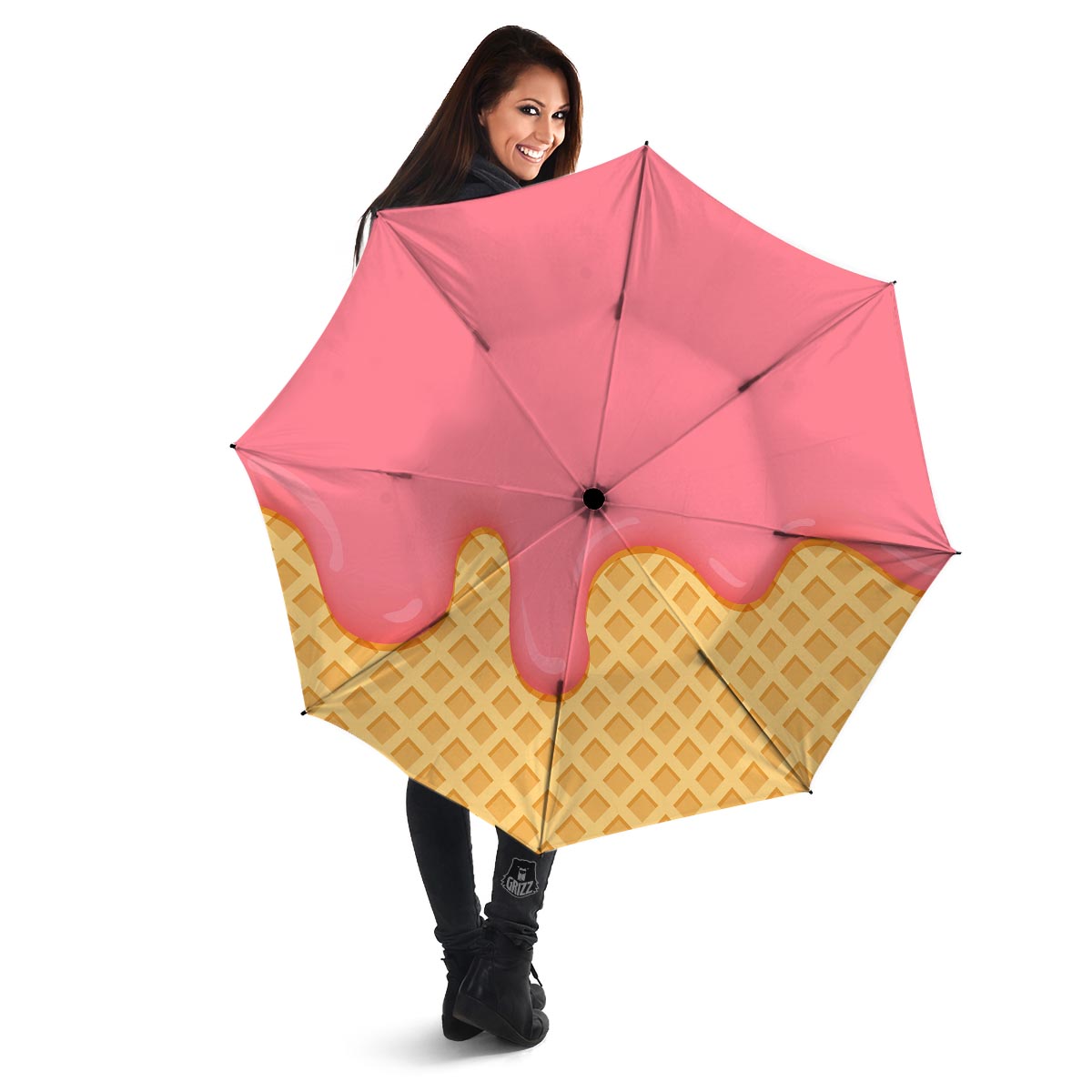 Melted Strawberry Ice Cream Print Umbrella-grizzshop