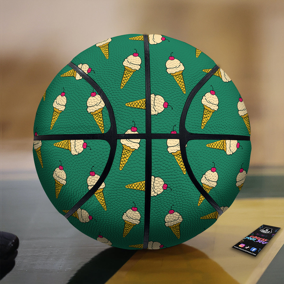 Melted Vanilla Ice Cream Print Pattern Basketball