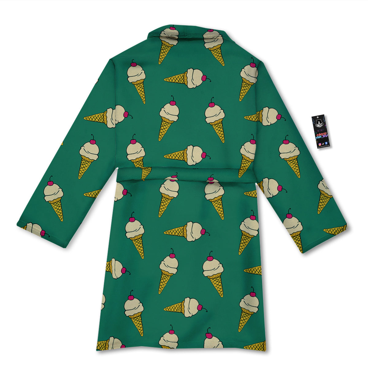 Melted Vanilla Ice Cream Print Pattern Bathrobe-grizzshop