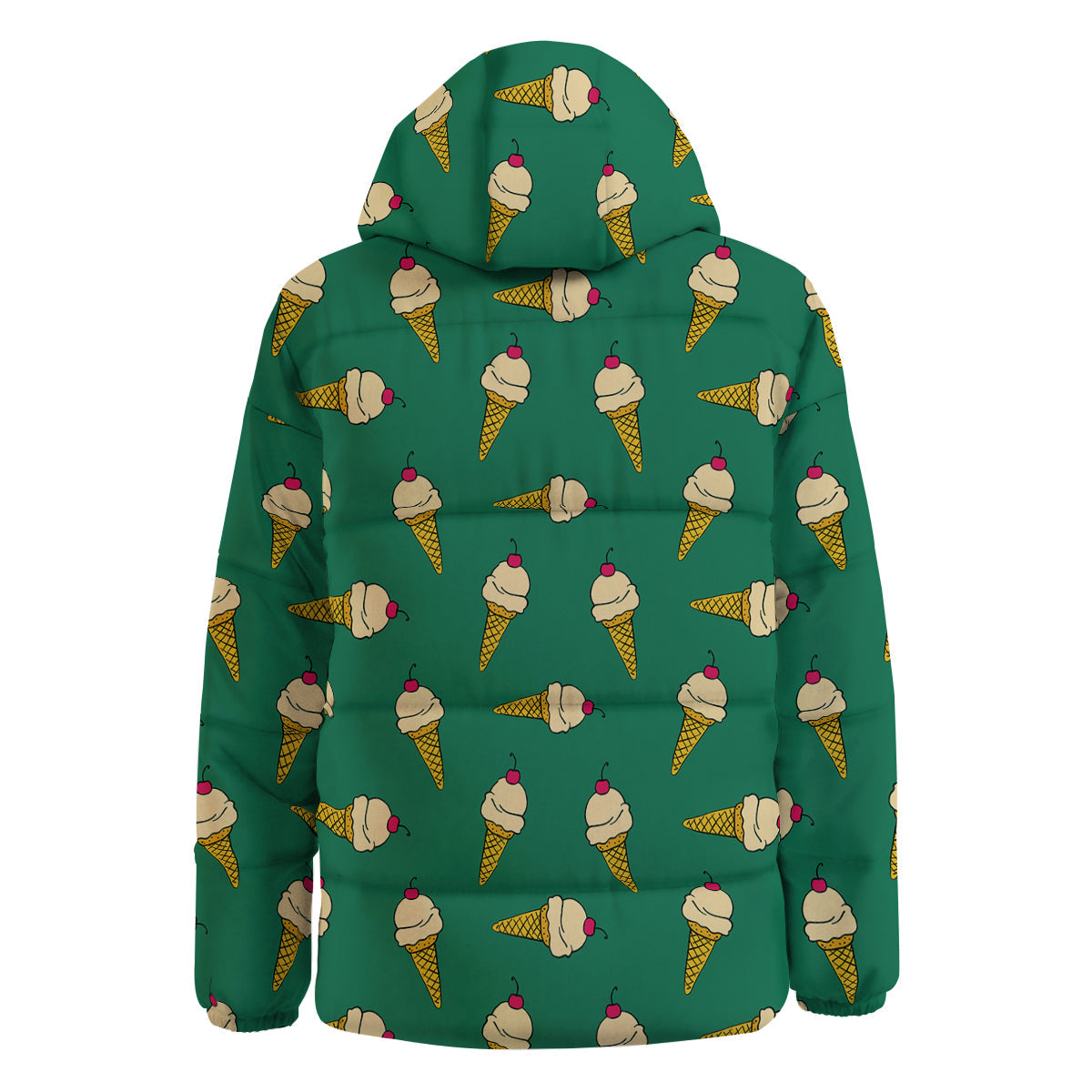 Melted Vanilla Ice Cream Print Pattern Down Jacket-grizzshop