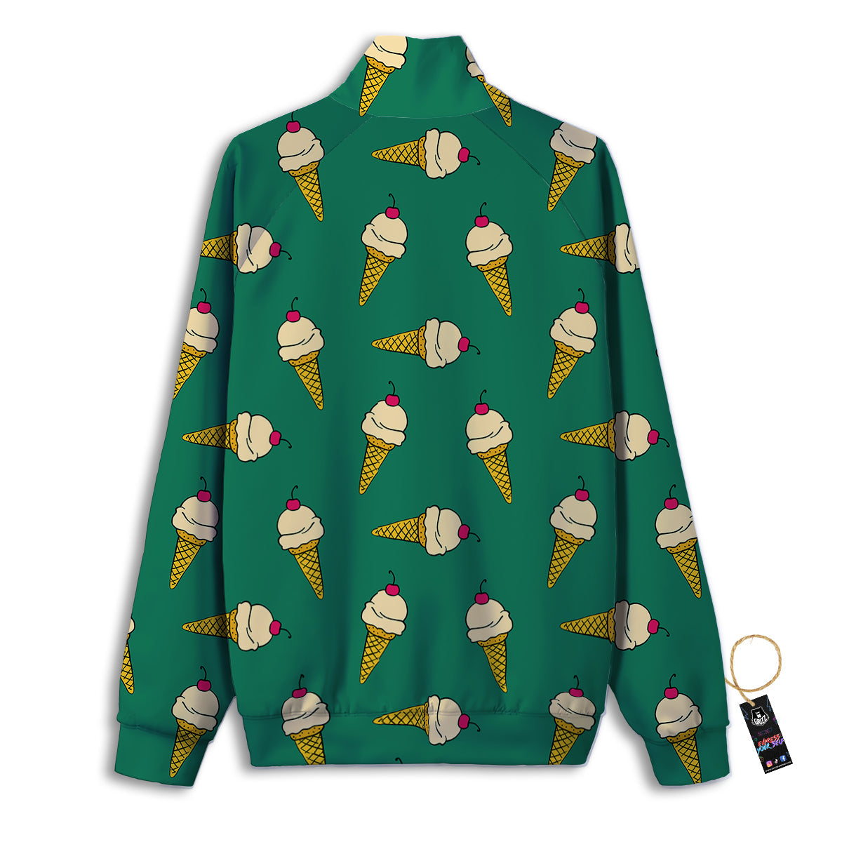 Melted Vanilla Ice Cream Print Pattern Track Jacket-grizzshop