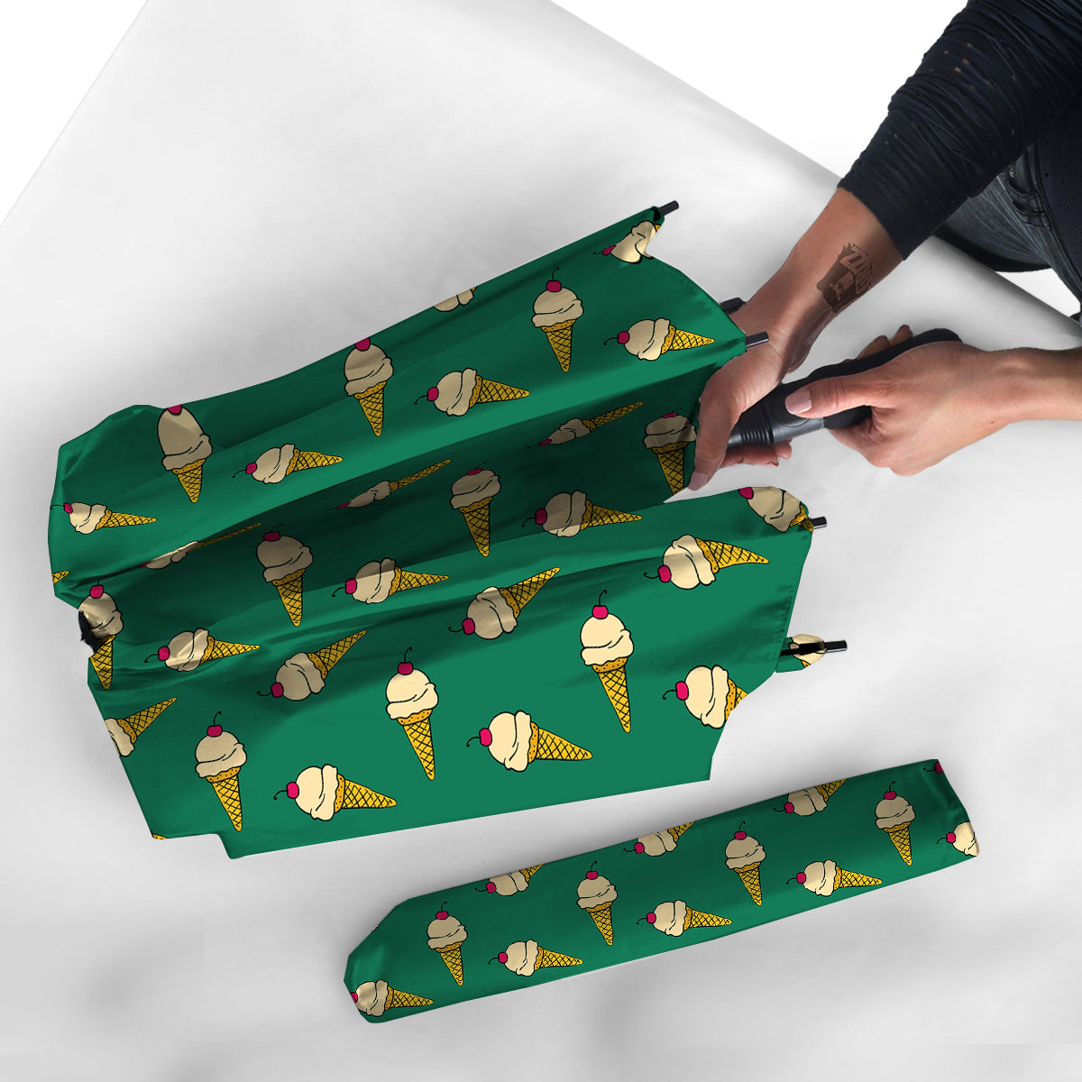 Melted Vanilla Ice Cream Print Pattern Umbrella-grizzshop