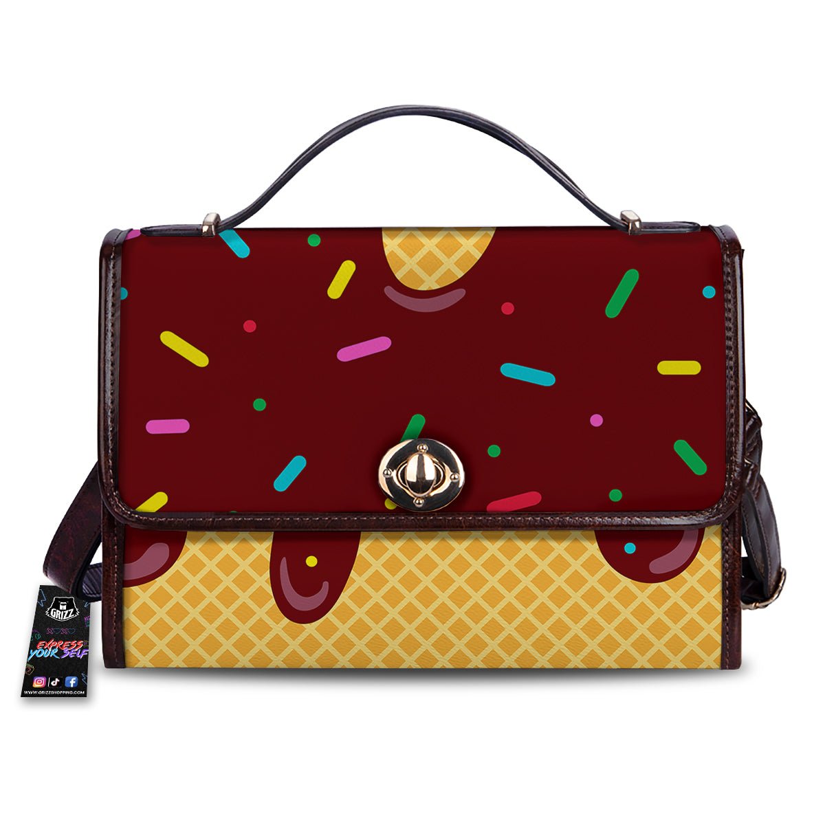 Melted Ice Cream Print Pattern Women's Satchel Bag
