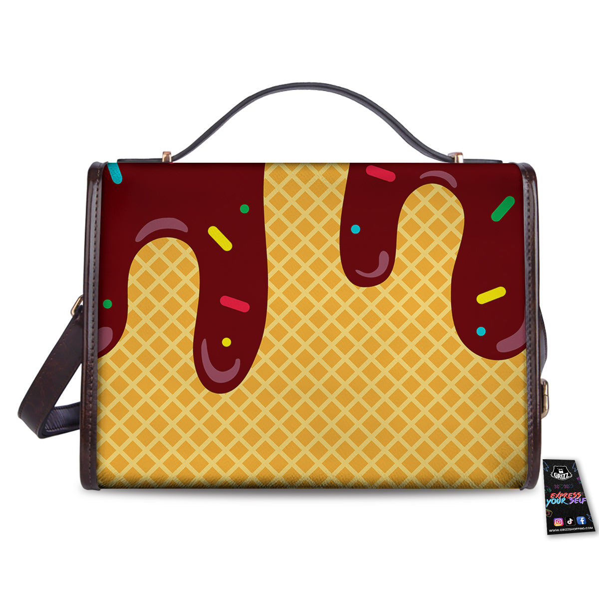 Melted Ice Cream Print Pattern Women's Satchel Bag
