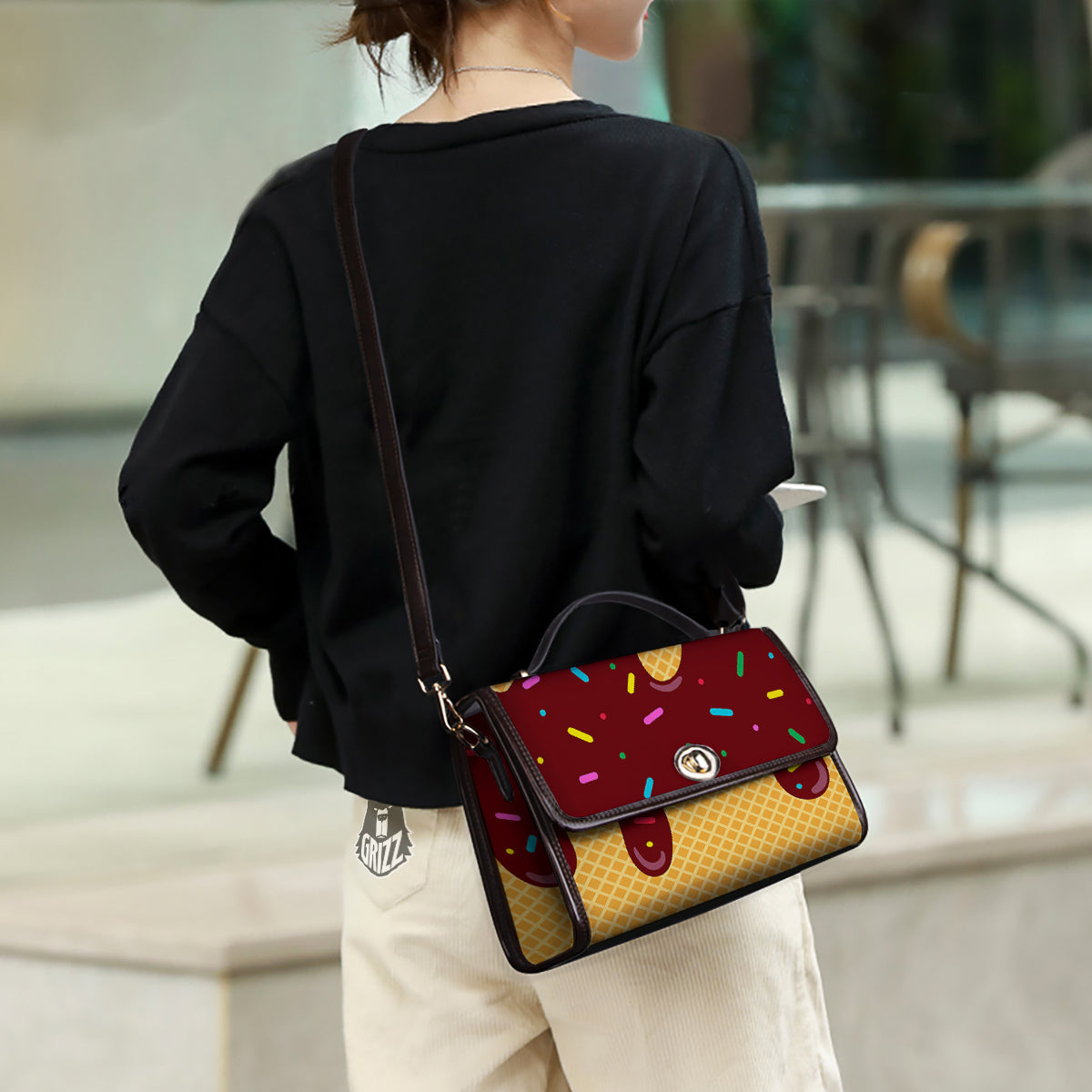 Melted Ice Cream Print Pattern Women's Satchel Bag