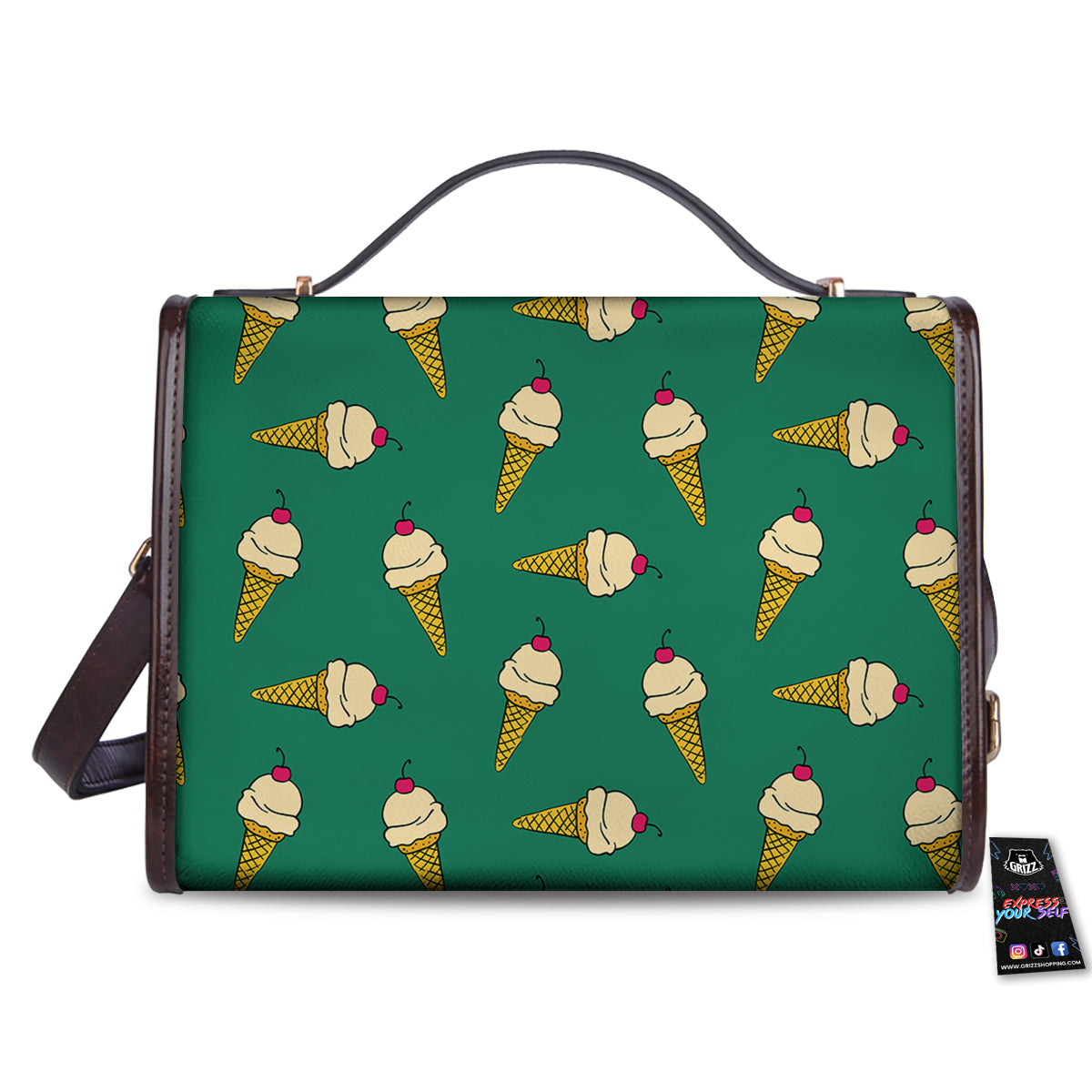 Melted Vanilla Ice Cream Print Pattern Women's Satchel Bag