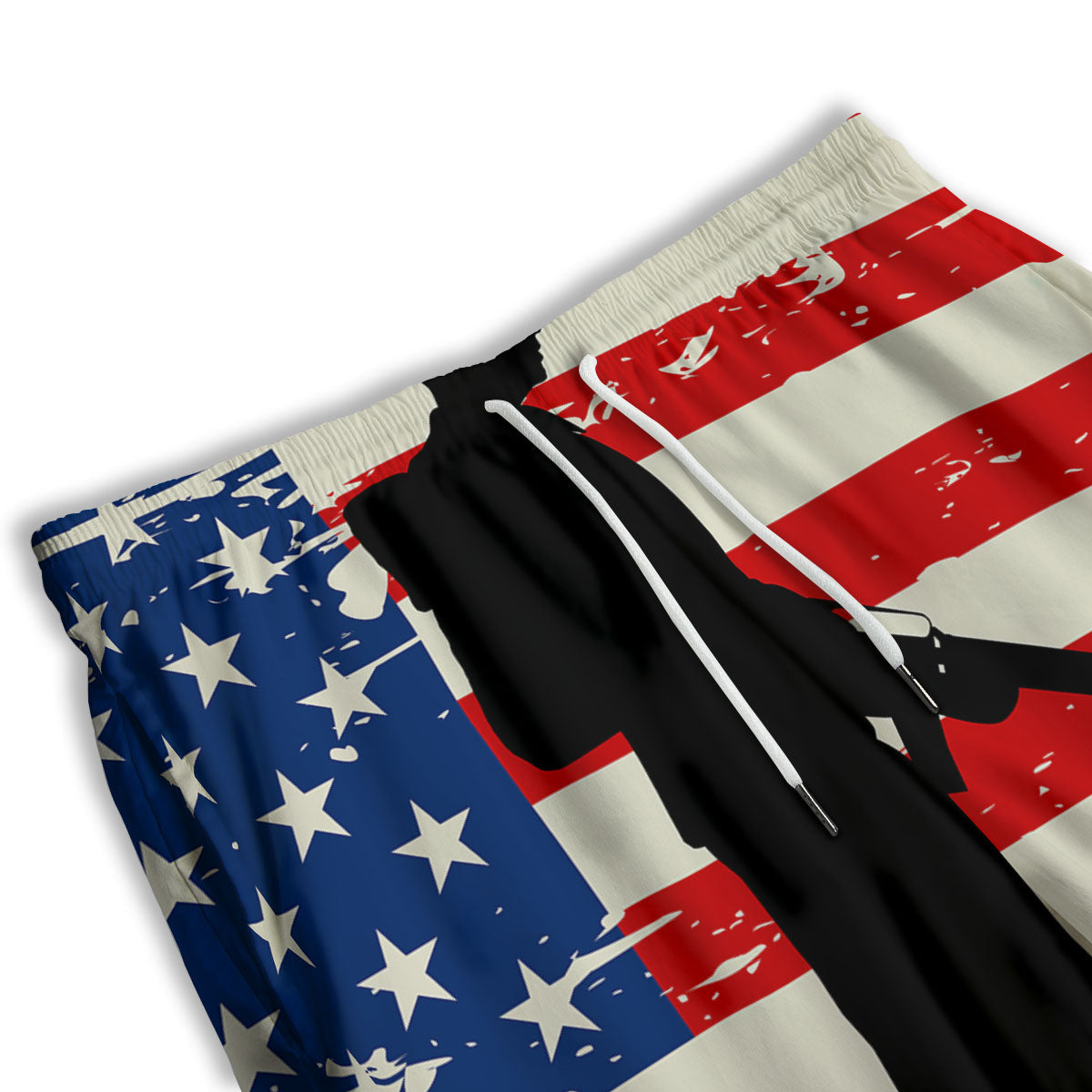 Memorial War American Flag Print Men's Athletic Shorts