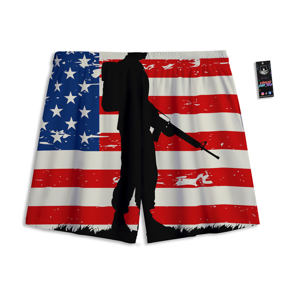 National Texas Flag Print Mesh Shorts