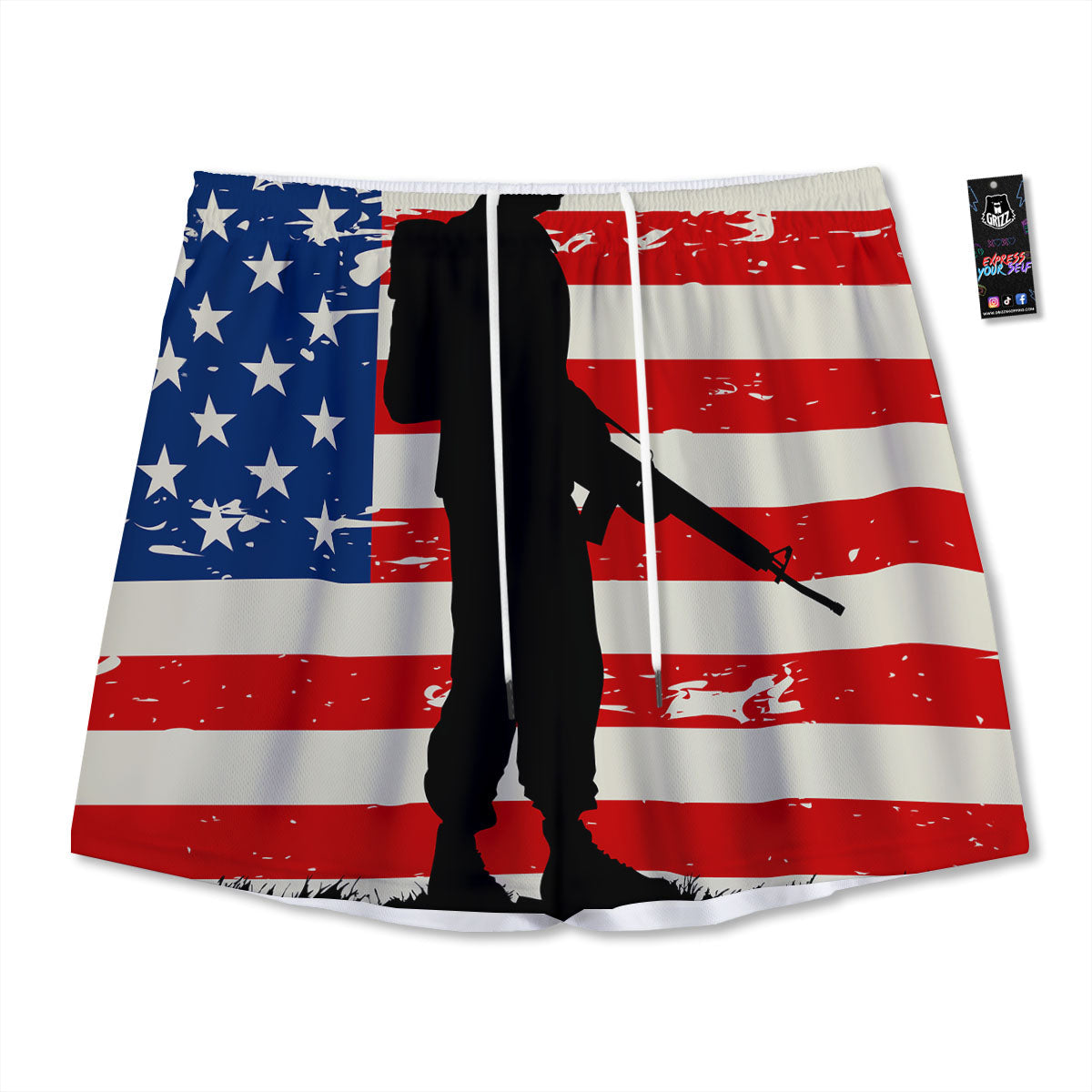 National Texas Flag Print Mesh Shorts