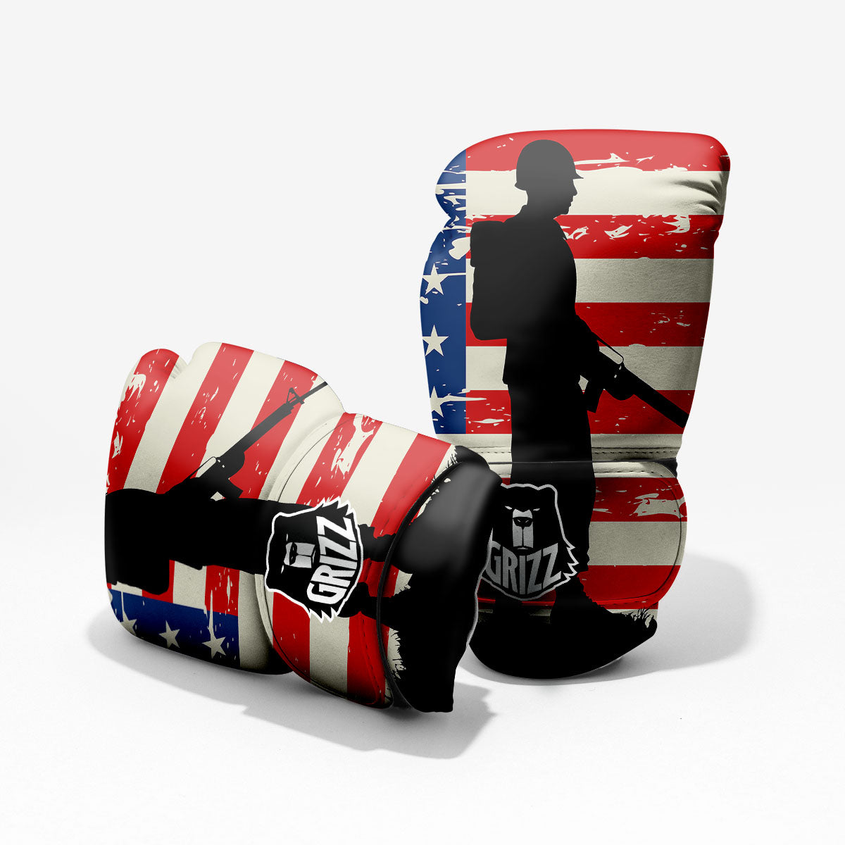 Memorial War American Flag Print Pro Boxing Glove