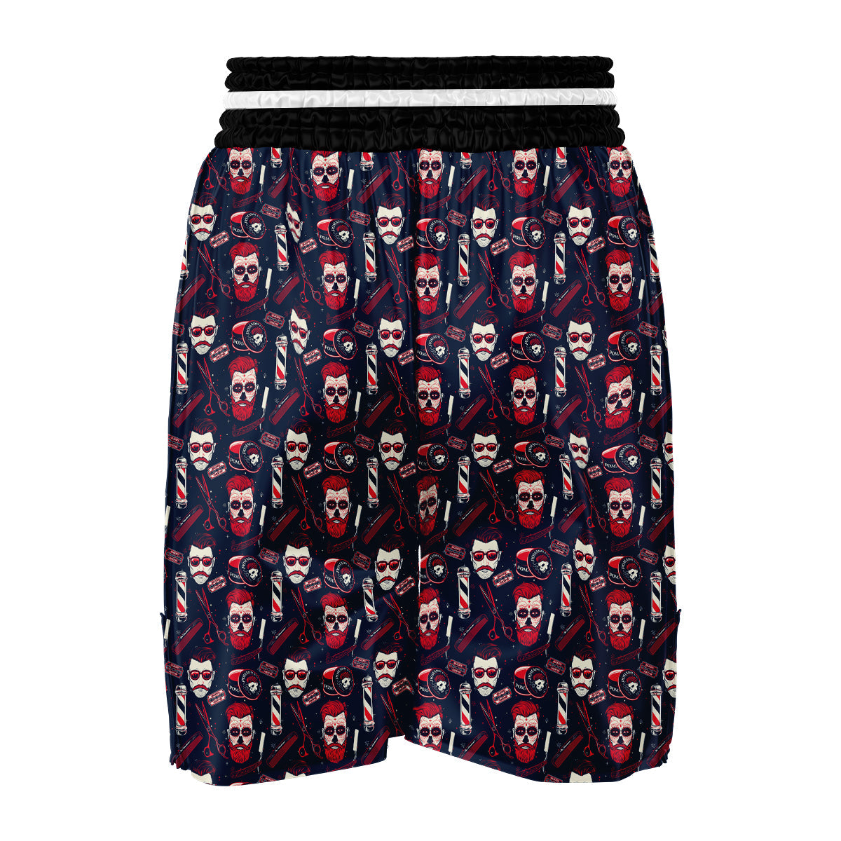 Men's Barber Tattoo Print Pattern Boxing Shorts-grizzshop
