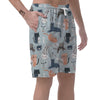 Meow Meow Cat Print Men's Shorts-grizzshop